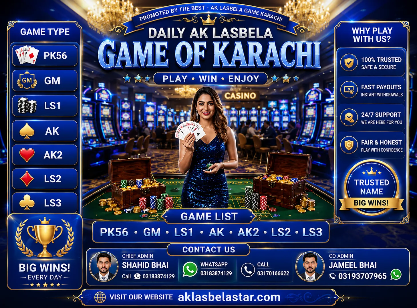 AK LASBELA- Game Of Karachi satta Daily Report 2026 PK56, GM, LS1, AK Open, Ak2, LS2, AK Close, LS3